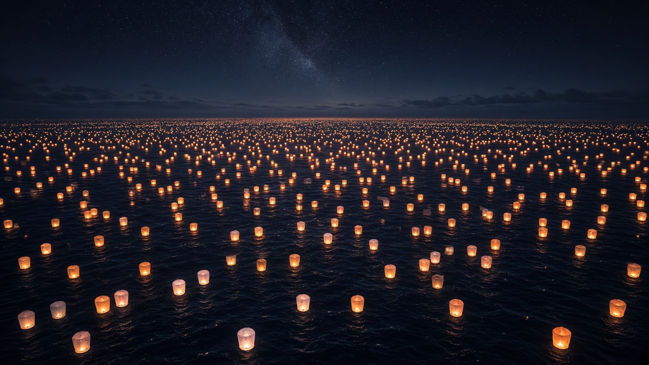 紙灯籠の海