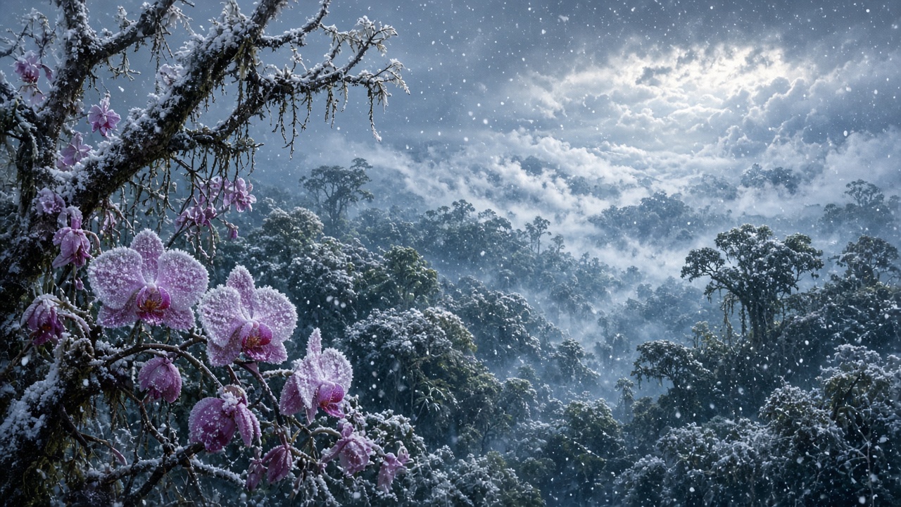 雪の熱帯雨林