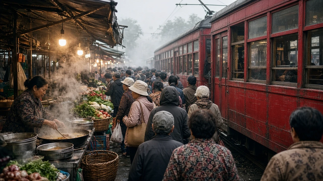 赤電車の朝市