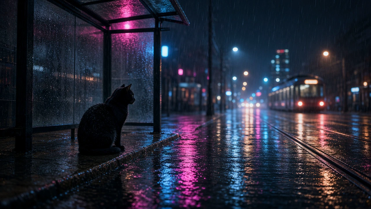 黒猫の電停