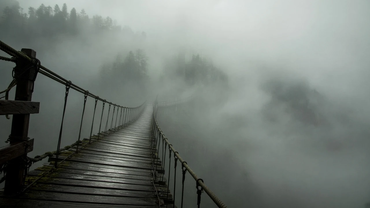 霧の吊橋