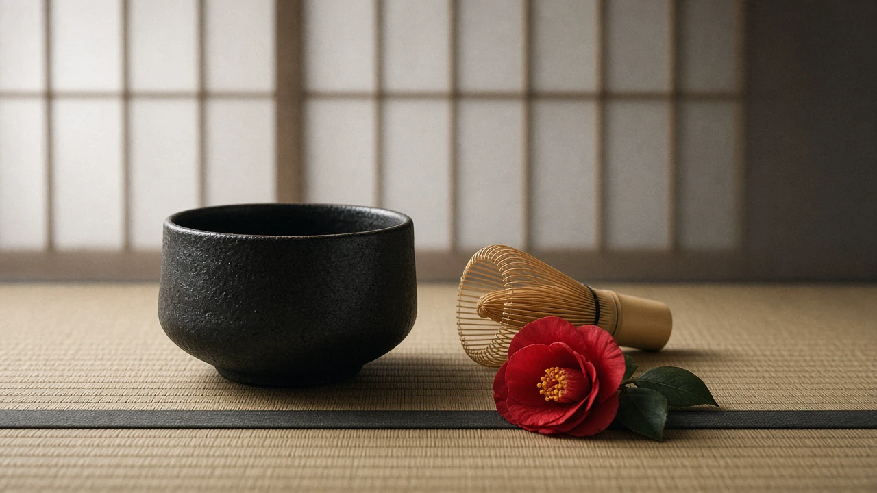 茶道具と椿