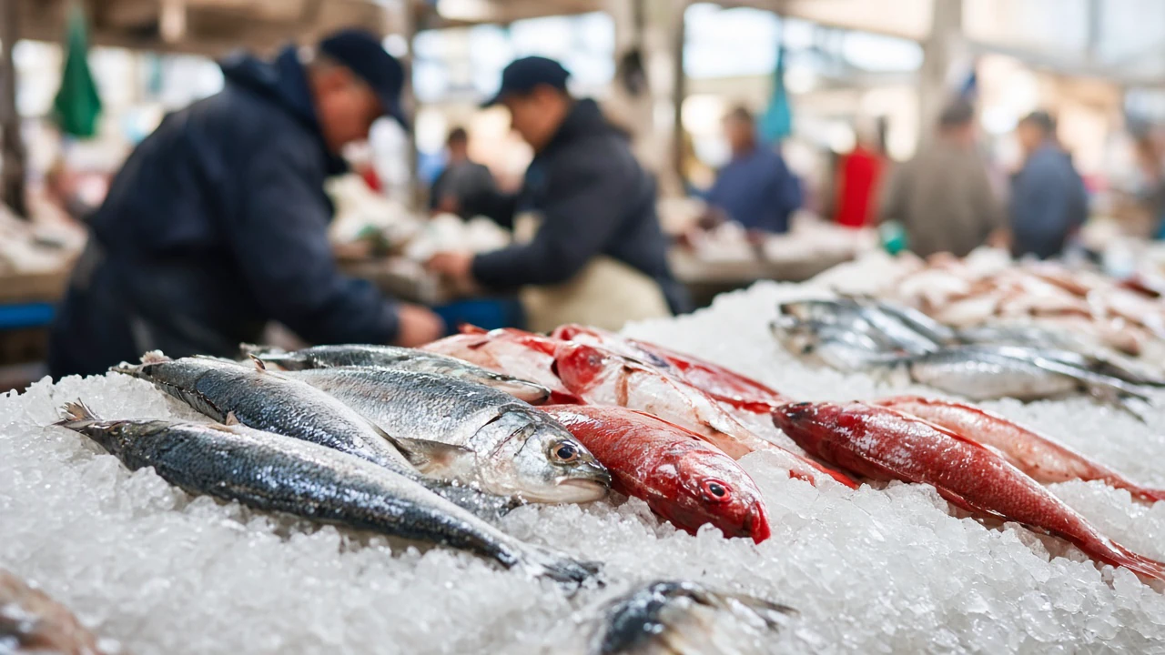 朝の魚市場