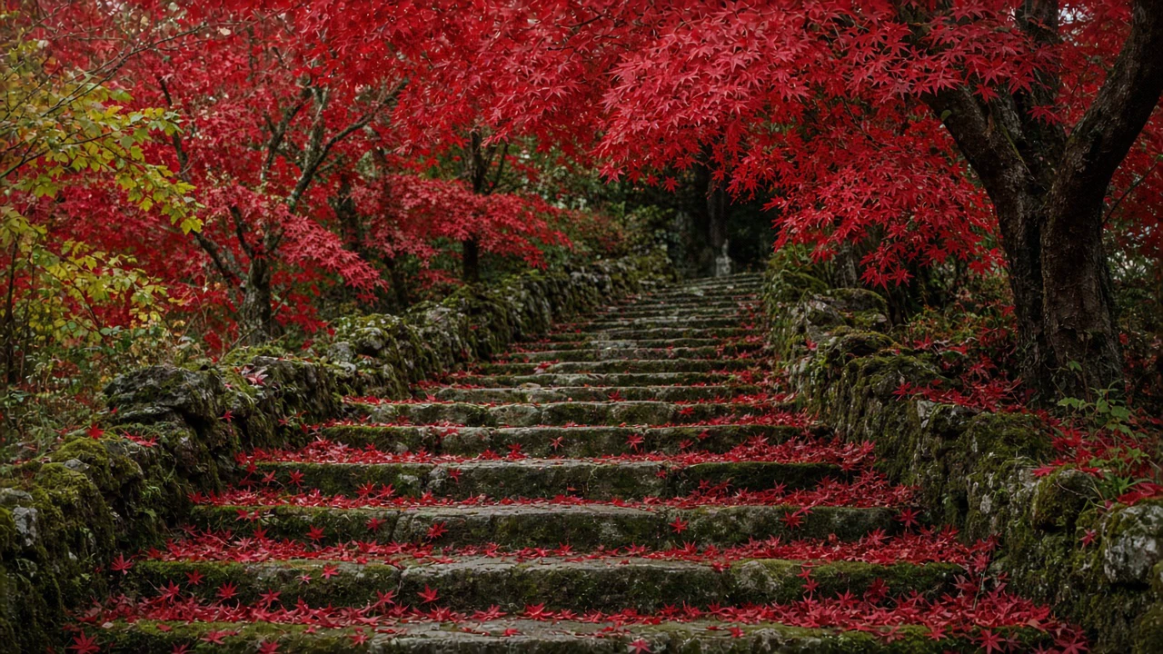 紅葉の石段