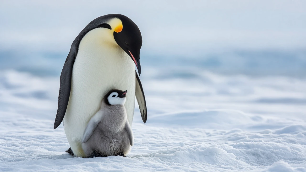 ペンギンの親子