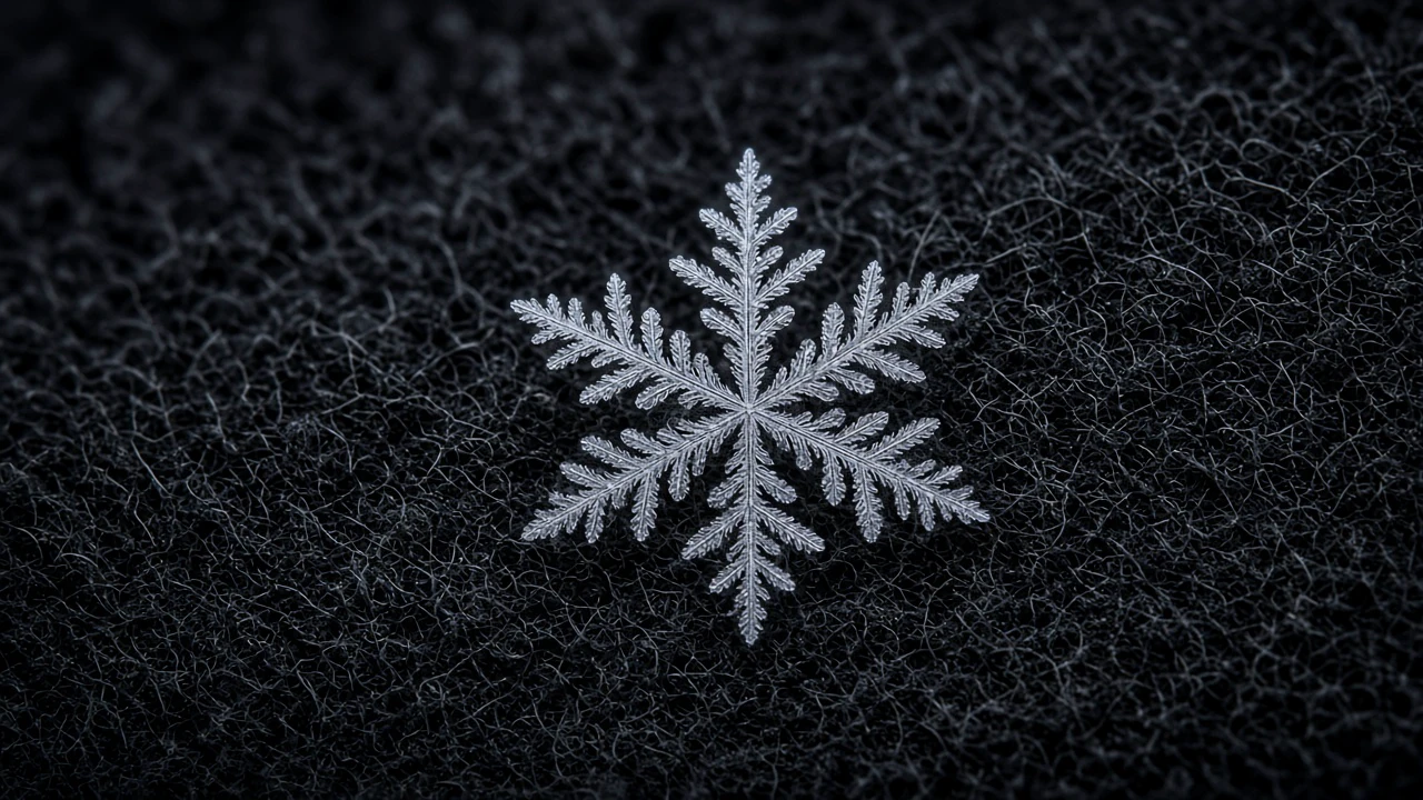 雪の結晶のクローズアップ