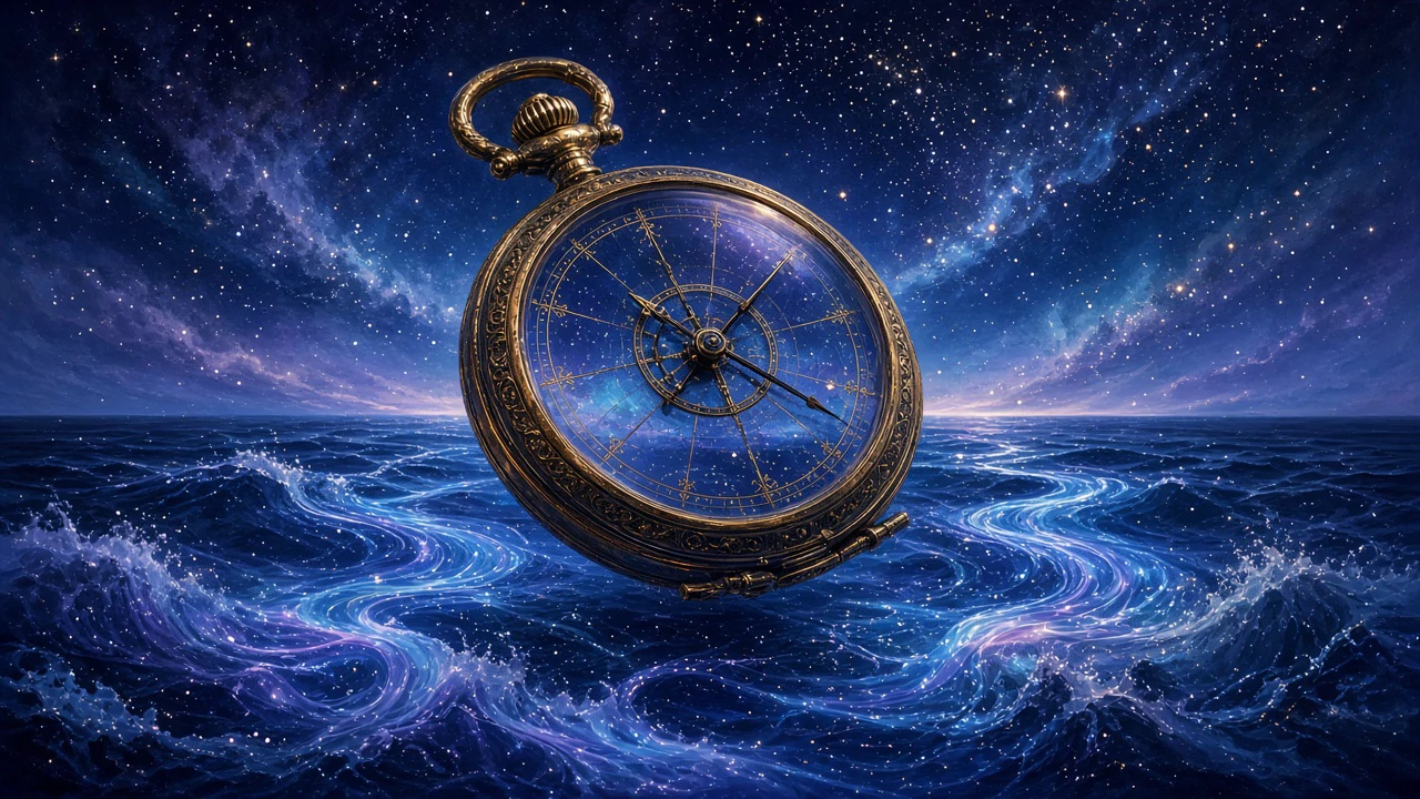 古い時計と星の海